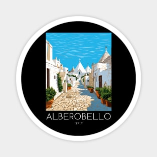 A Pop Art Travel Print of Alberobello - Italy Magnet